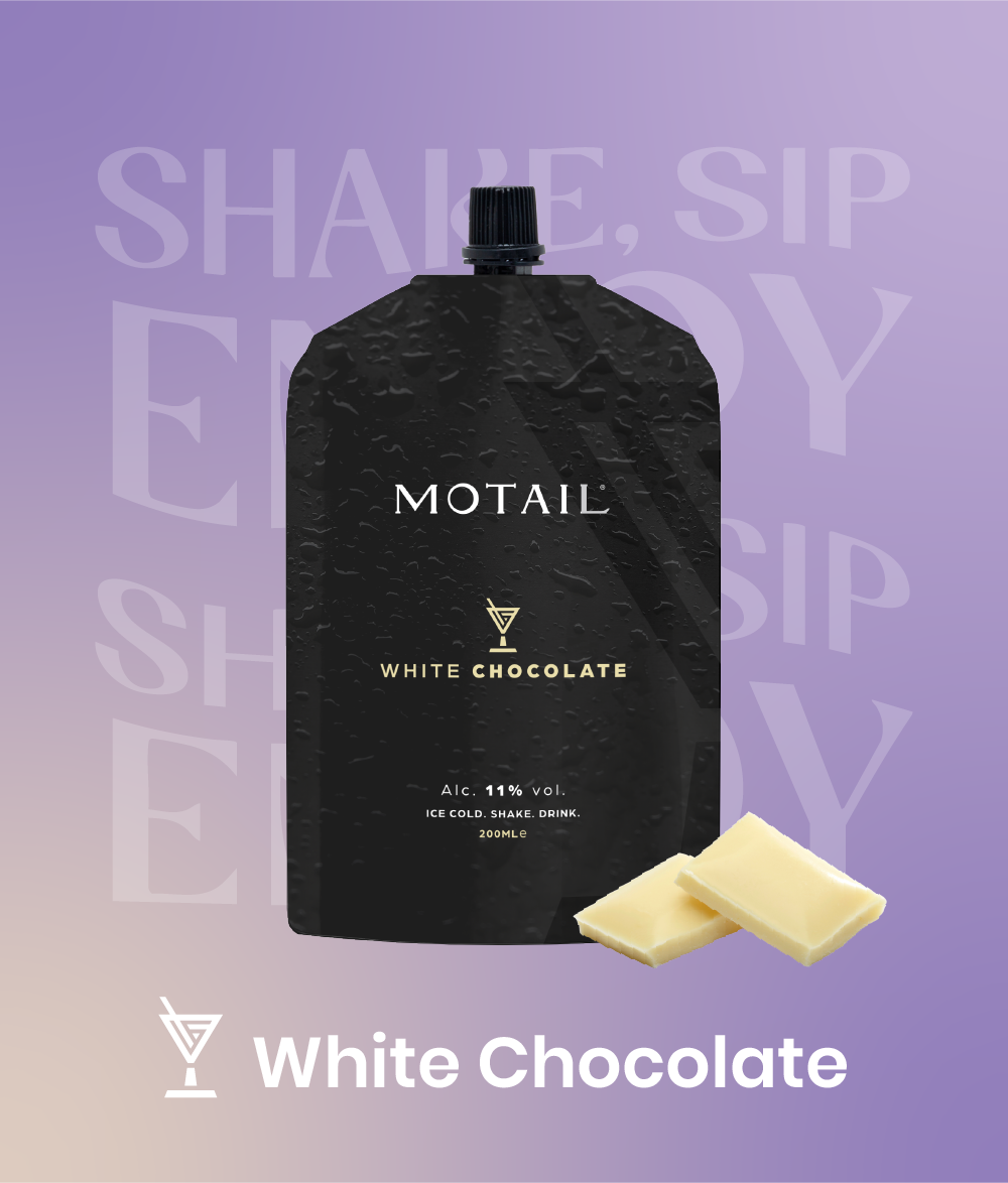 Kant-en-klare White Chocolate dessertcocktail van Motail met witte chocolade en vanille