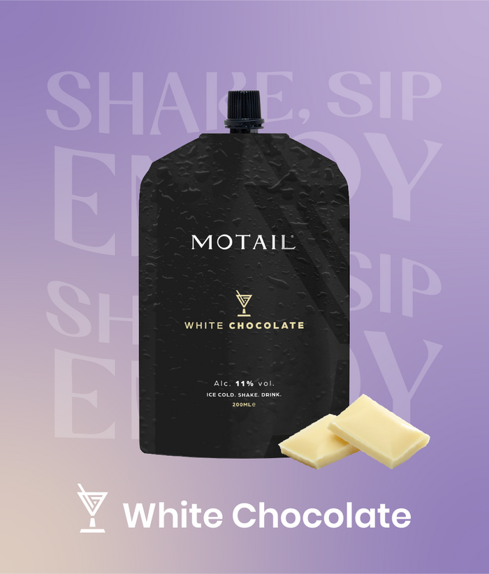 Kant-en-klare White Chocolate dessertcocktail van Motail met witte chocolade en vanille